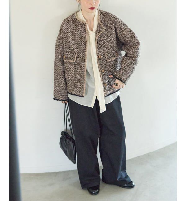 journal standard L'essage「《予約》GIOLICA ツイード D/Sジャケット」|ノーカラージャケット|