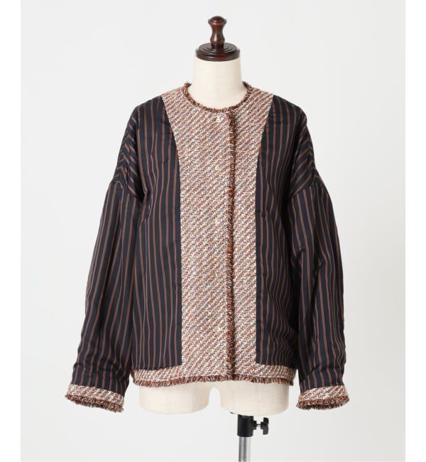 journal standard L'essage「《予約》【一部店舗＆WEB限定】ツイードドルマンスリーブジャケット(キャメル)」|ノーカラージャケット|