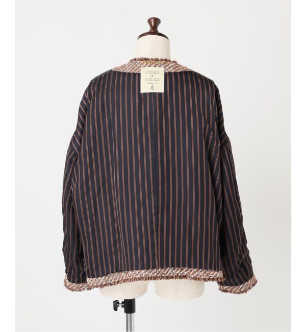 journal standard L'essage「《予約》【一部店舗＆WEB限定】ツイードドルマンスリーブジャケット(キャメル)」|ノーカラージャケット|