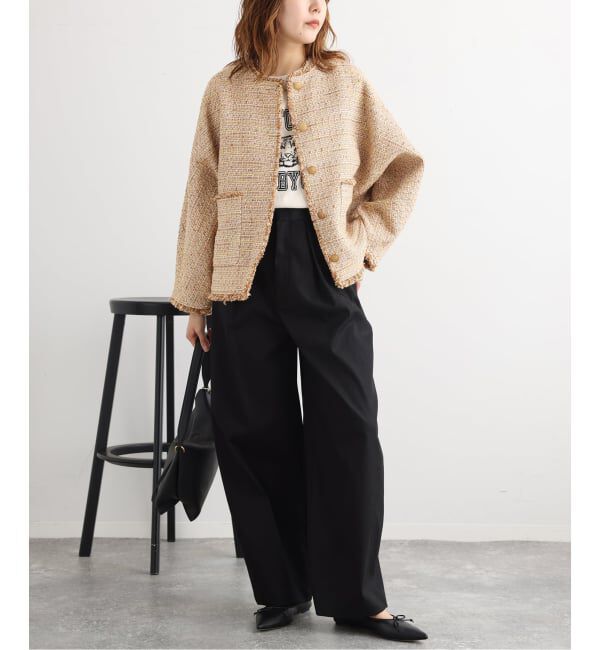 journal standard L'essage「《予約》【一部店舗＆WEB限定】GIOLICAツイードドルマンジャケット」|ノーカラージャケット|