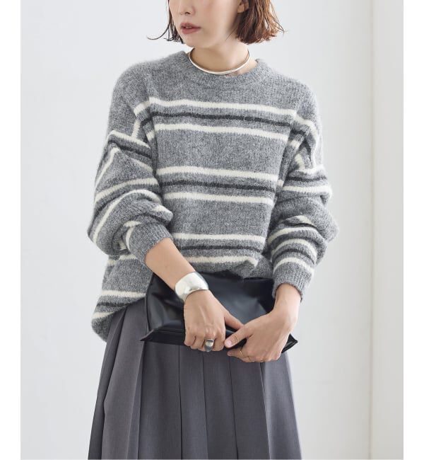 journal standard L'essage「《一部WEB限定カラー/予約》2WAYウールシャギーMIXボーダープルオーバー」|ニット・セーター|