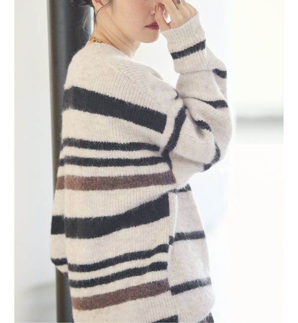 journal standard L'essage「《一部WEB限定カラー/予約》2WAYウールシャギーMIXボーダープルオーバー」|ニット・セーター|