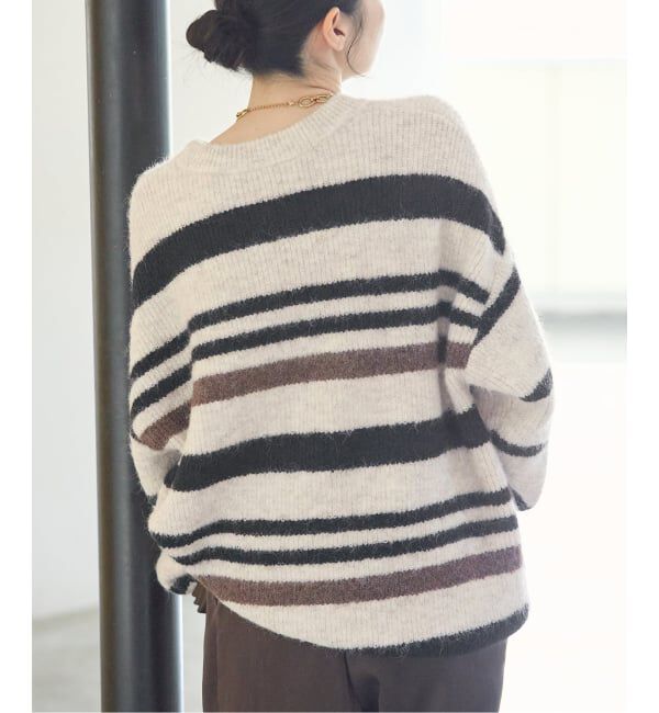 journal standard L'essage「《一部WEB限定カラー/予約》2WAYウールシャギーMIXボーダープルオーバー」|ニット・セーター|