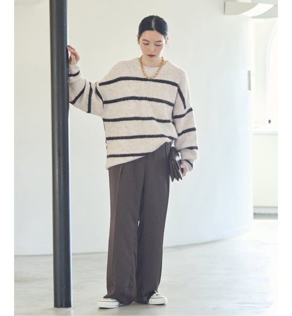 journal standard L'essage「《一部WEB限定カラー/予約》2WAYウールシャギーMIXボーダープルオーバー」|ニット・セーター|