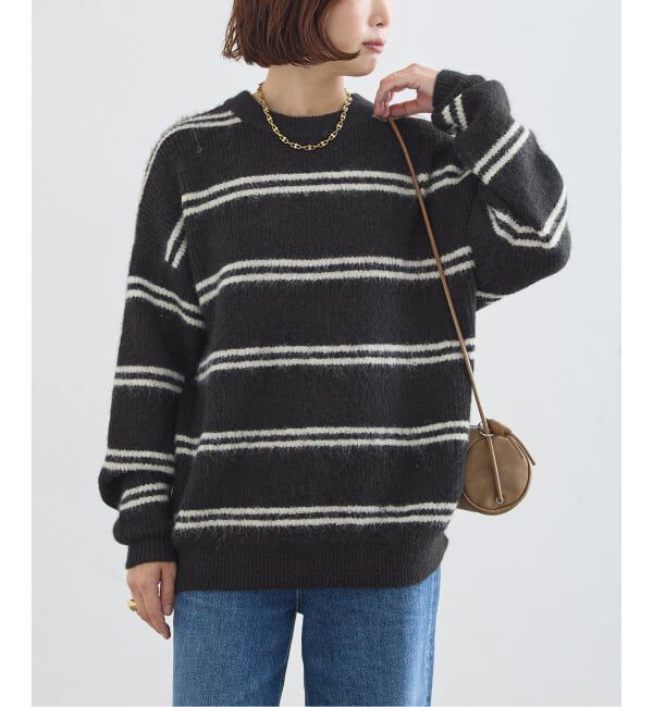 journal standard L'essage「《一部WEB限定カラー/予約》2WAYウールシャギーMIXボーダープルオーバー」|ニット・セーター|