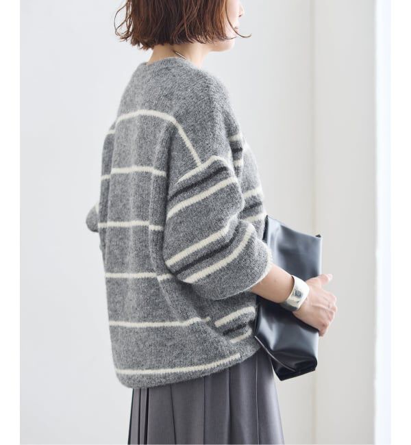 journal standard L'essage「《一部WEB限定カラー/予約》2WAYウールシャギーMIXボーダープルオーバー」|ニット・セーター|