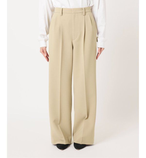 Spick and Span「《追加2》ダブルクロスツータックパンツ」|スラックス|