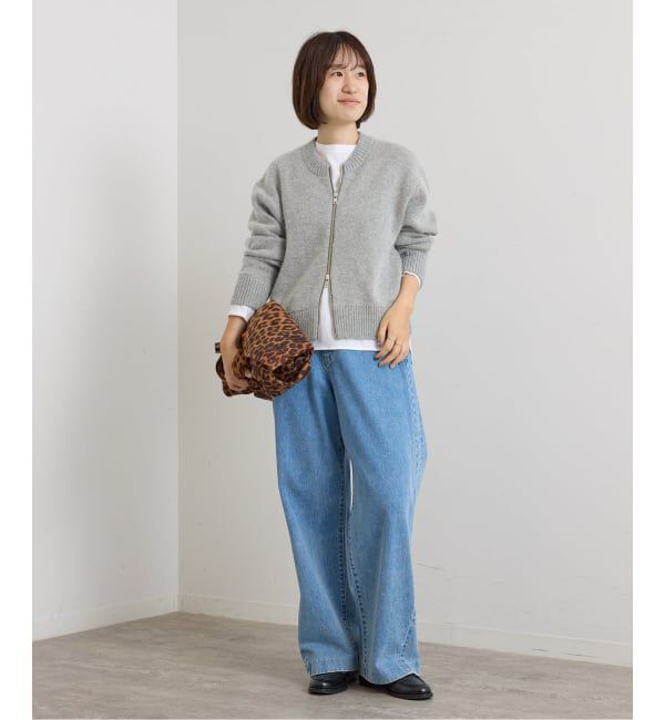 U by SPICK&SPAN「《予約》アンゴラミックスジップニットカーデ」|カーディガン|