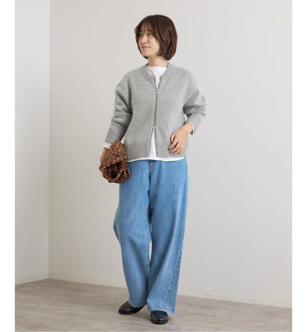 U by SPICK&SPAN「《予約》アンゴラミックスジップニットカーデ」|カーディガン|