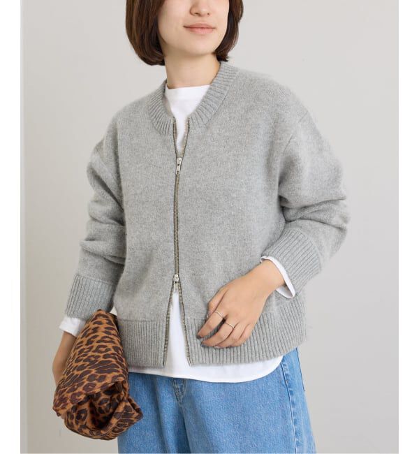 U by SPICK&SPAN「《予約》アンゴラミックスジップニットカーデ」|カーディガン|