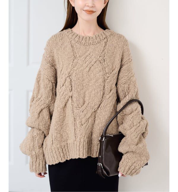U by SPICK&SPAN「《予約》ケーブルニット」|ニット・セーター|ベージュ