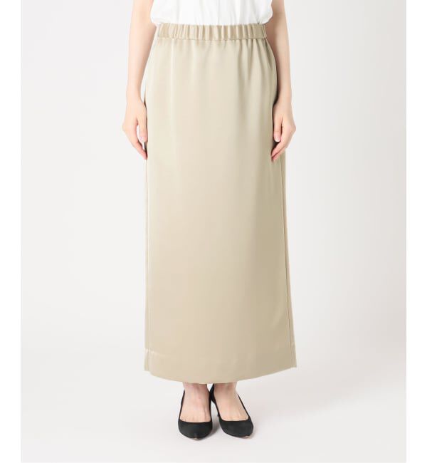 Spick and Span「《予約》裏微起毛サテンイージーIラインスカート」|スカート|