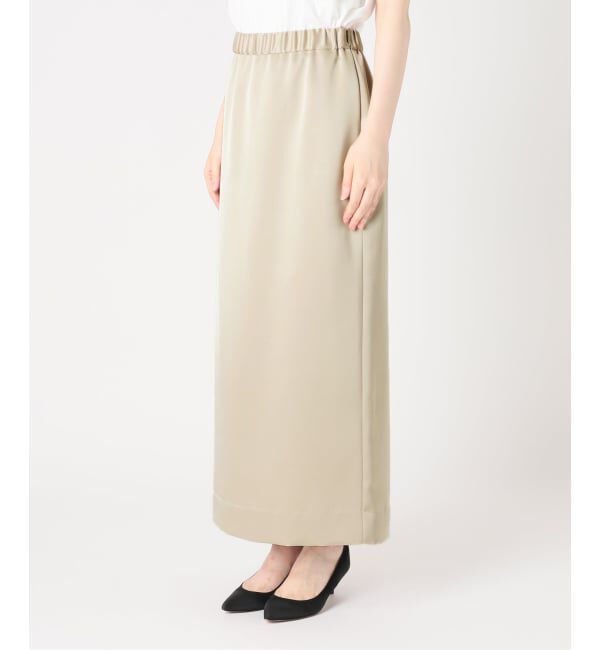 Spick and Span「《予約》裏微起毛サテンイージーIラインスカート」|スカート|