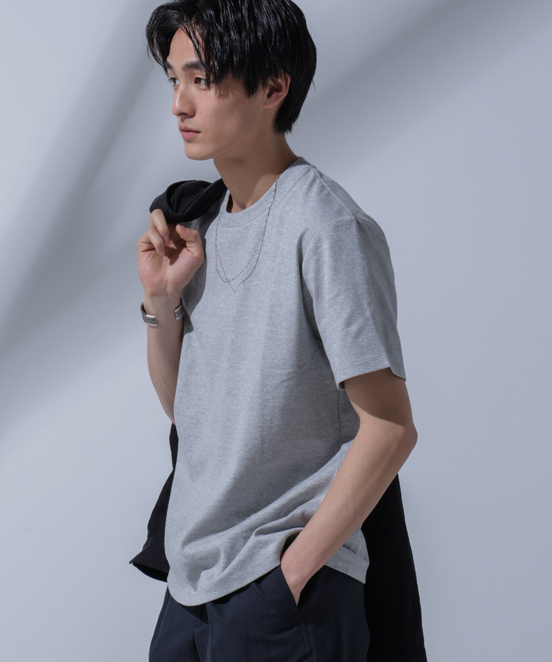 nano･universe「Anti Soaked(R)汗染み防止 クルーネックTシャツ」|Tシャツ・カットソー|トップグレー4