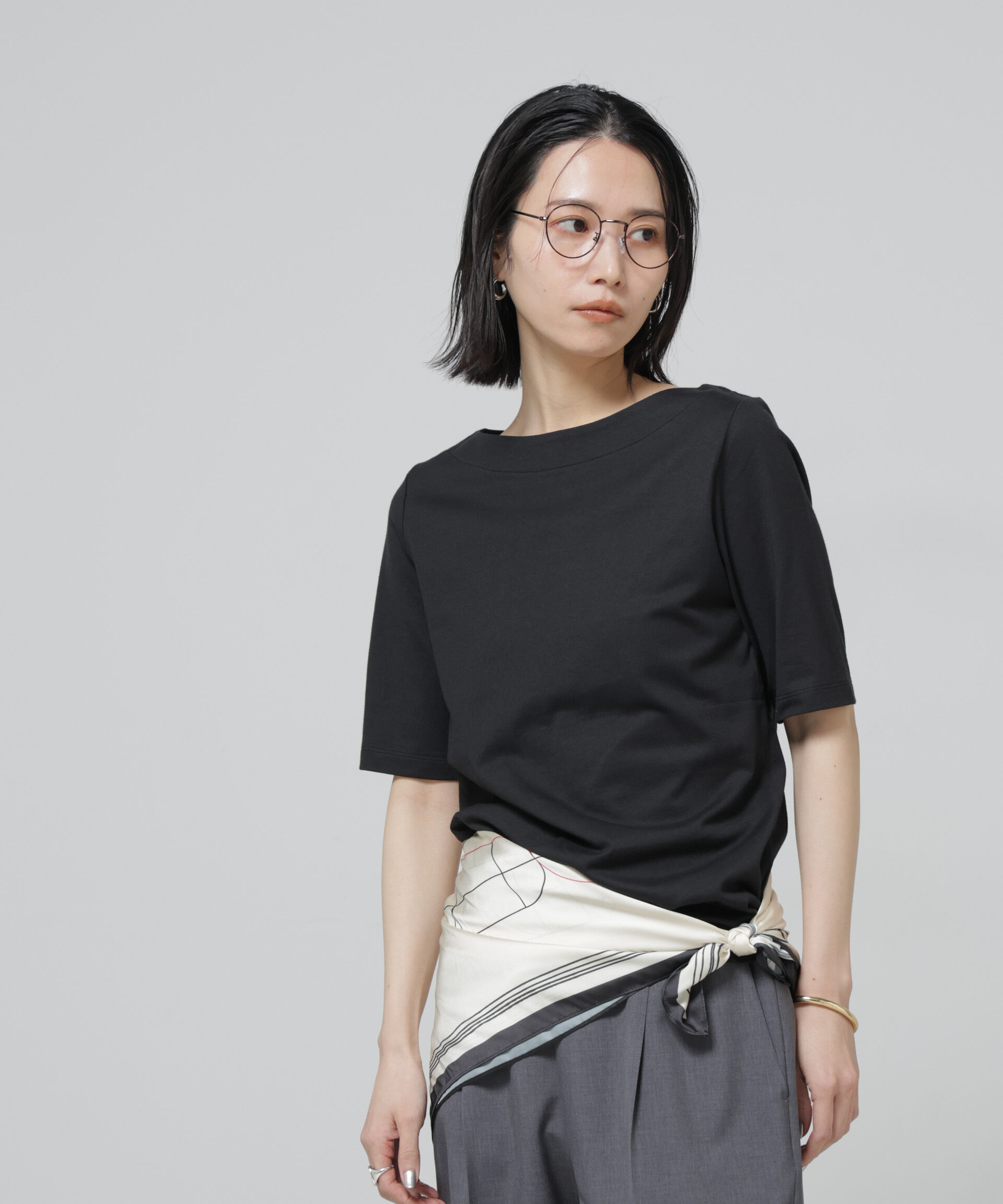 NANO universe「〈追加〉Anti Soaked(R) 汗染み防止ボートネックTシャツ」|Tシャツ・カットソー|