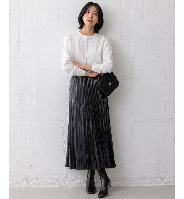 23区「【大好評素材/洗える】コットンベアジャージー ロング Tシャツ」|Tシャツ・カットソー|