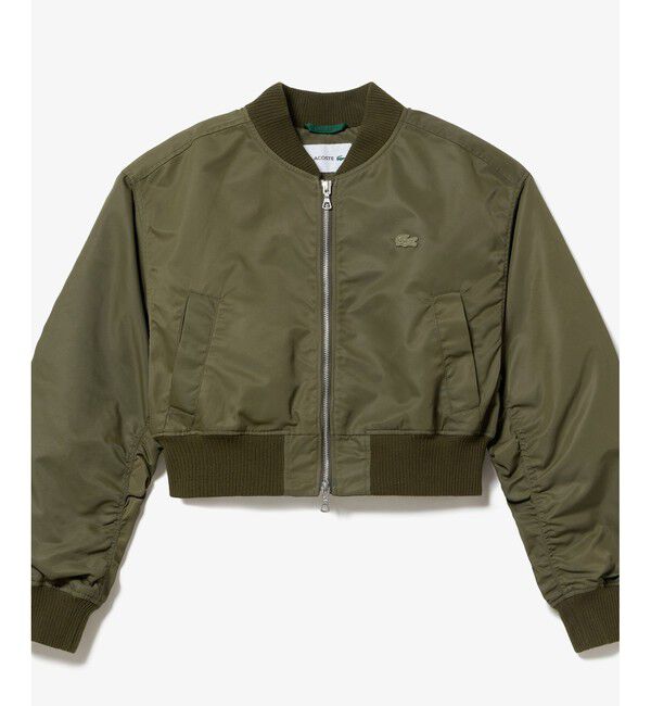 LACOSTE「クロップド丈 ショートMA-1ジャケット」|ブルゾン・スタジャン|