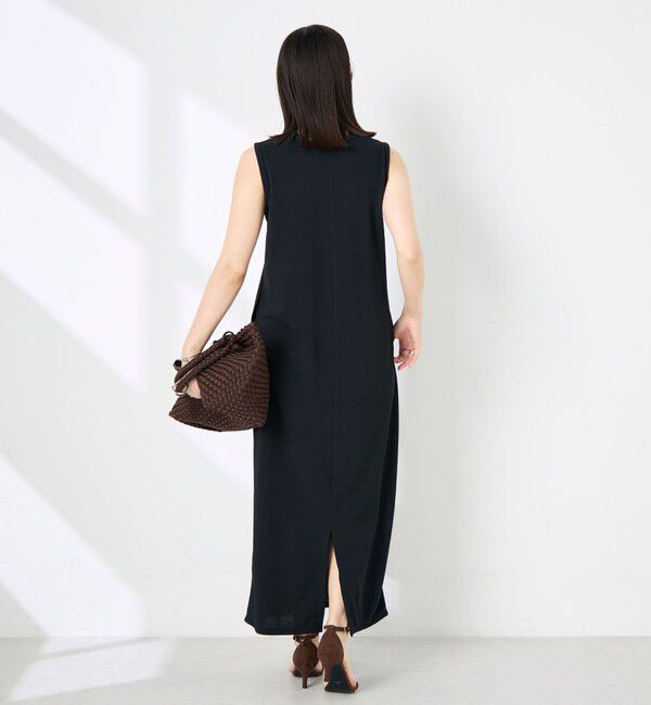 NOLLEY'S「《アンサンブル対応》ウォッシャブルイージーケアカノコノースリーブヘンリーネックワンピース」|ワンピース|