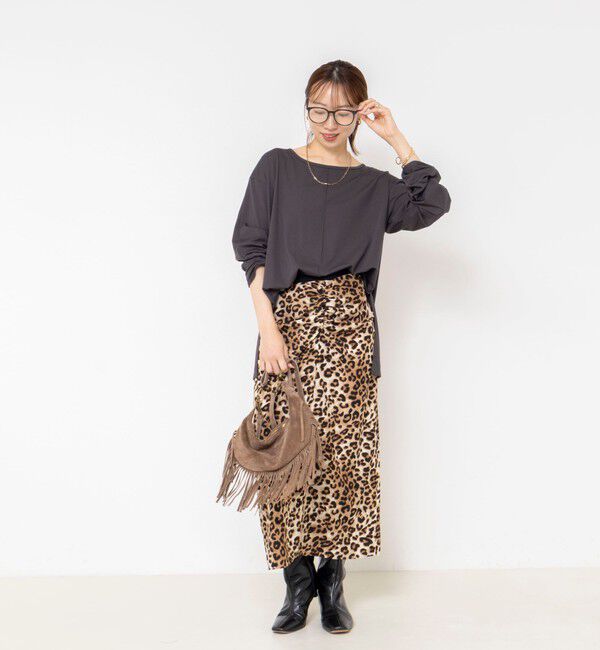 Rie Miller「《UVカット/接触冷感/防シワ》ウォッシャブルツイストスリーブプルオーバー」|Tシャツ・カットソー|