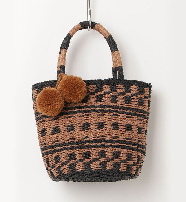 fredy emue「配色柄編みバケツカゴバッグ」|かごバッグ|