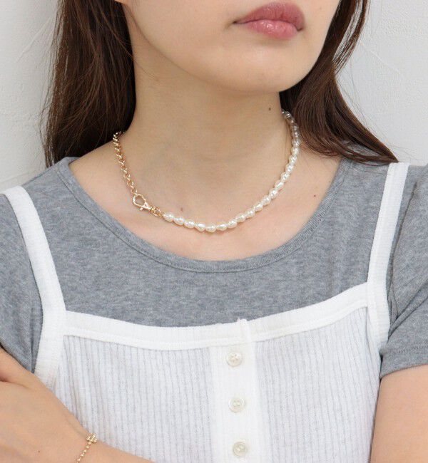 fredy emue「ハーフ淡水風パールネックレス」|ネックレス|