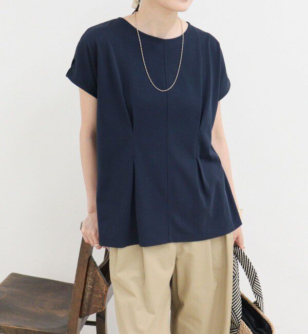 fredy emue「ウエストタックフレンチカットソーブラウス」|Tシャツ・カットソー|ネイビー