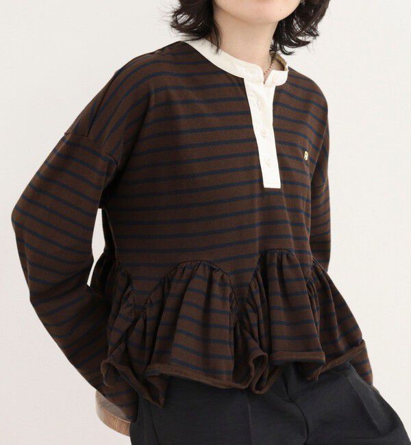 fredy emue「フリルヘムラガープルオーバー」|Tシャツ・カットソー|ブラウン系その他