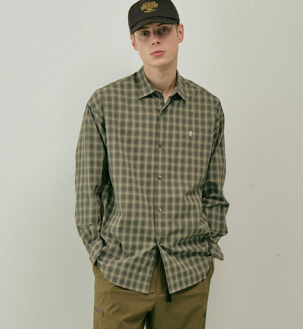 GYMPHLEX「Gymphlex | レギュラーカラー 長袖シャツ CHECK MEN」|シャツ・ブラウス|
