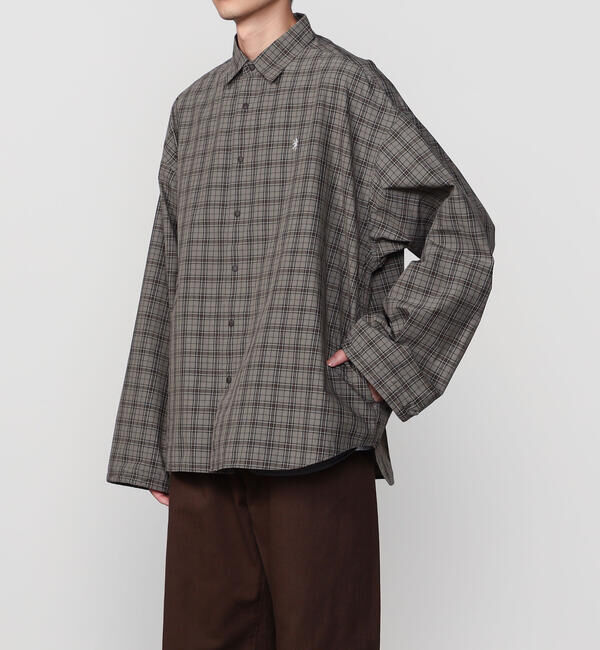 GYMPHLEX「Gymphlex | タイプライター レギュラーカラーシャツ CHECK MEN」|シャツ・ブラウス|