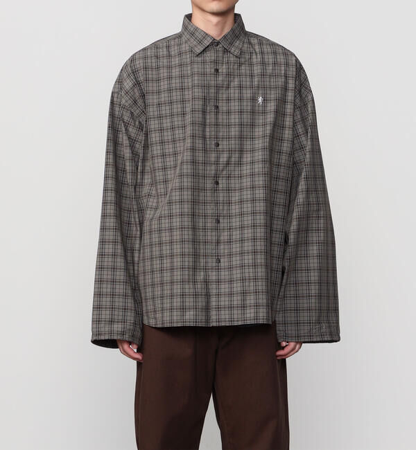 GYMPHLEX「Gymphlex | タイプライター レギュラーカラーシャツ CHECK MEN」|シャツ・ブラウス|