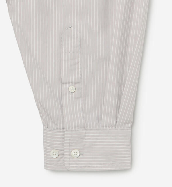 GYMPHLEX「Gymphlex | コットンポプリン 長袖バンドカラーシャツ STRIPE MEN」|シャツ・ブラウス|