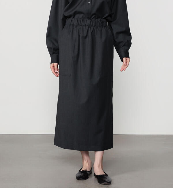  「nicholson & nicholson | ストレッチウール スカート WOMEN」|スカート|CHARCOAL