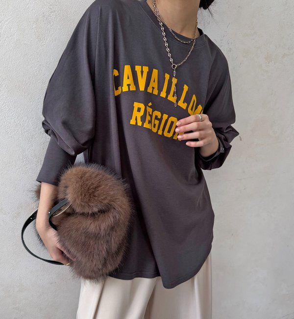  「CAVAILLON REGIONドルマンプリントロンTEE」|Tシャツ・カットソー|ダークグレー