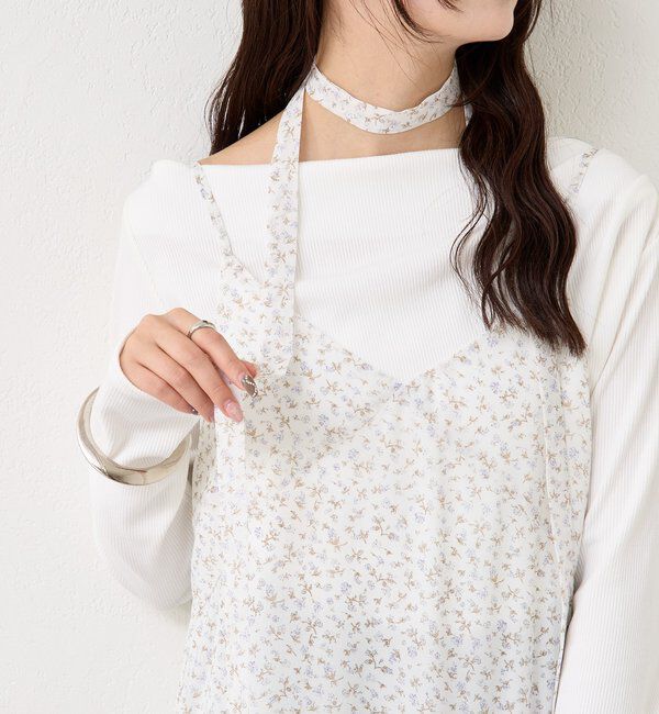  「フラワーヘムキャミワンピース」|ワンピース|オフホワイト