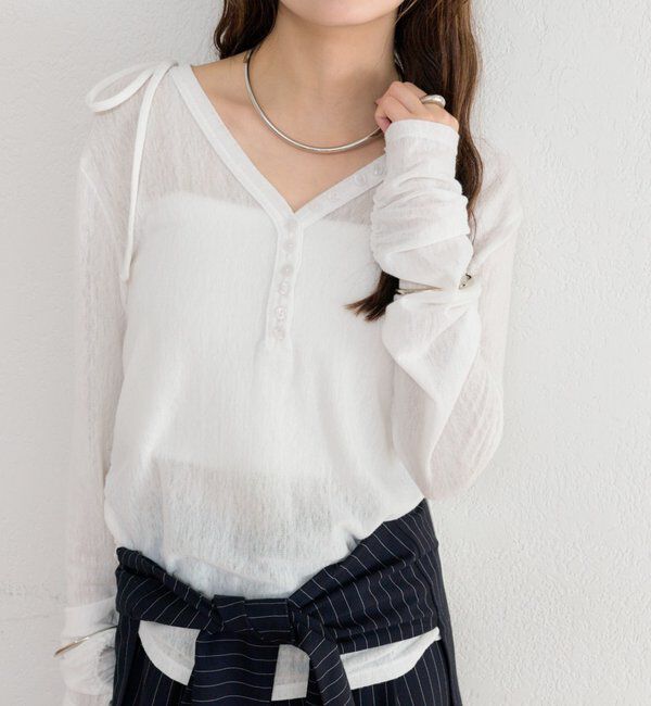  「サイドスリットヘンリーカットソー」|Tシャツ・カットソー|オフホワイト