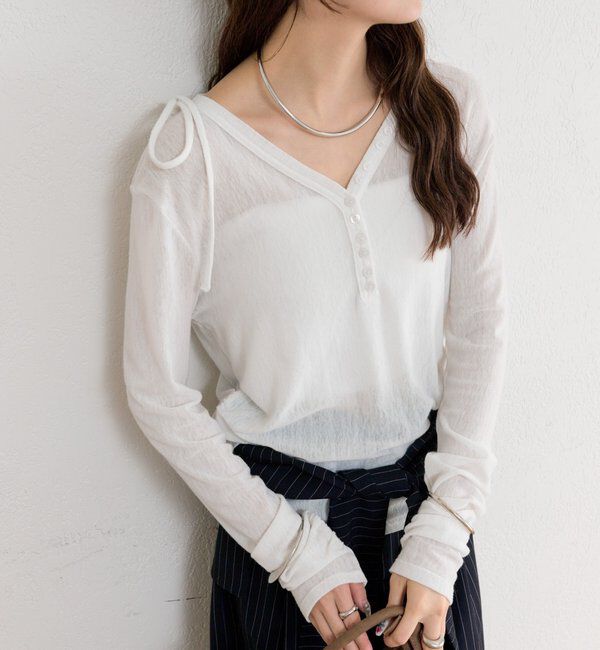  「サイドスリットヘンリーカットソー」|Tシャツ・カットソー|
