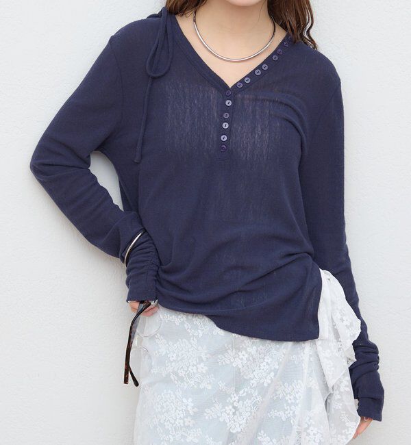  「サイドスリットヘンリーカットソー」|Tシャツ・カットソー|