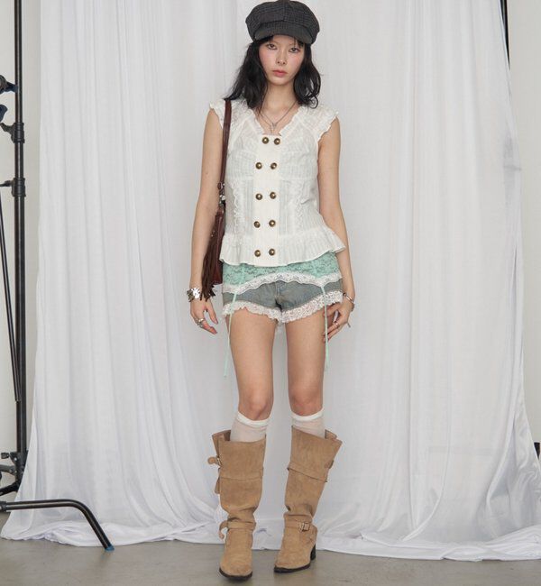  「【26AW LOOK掲載品番・WEB限定カラーあり】ツイルレースマイクロショーツ」|チノ|