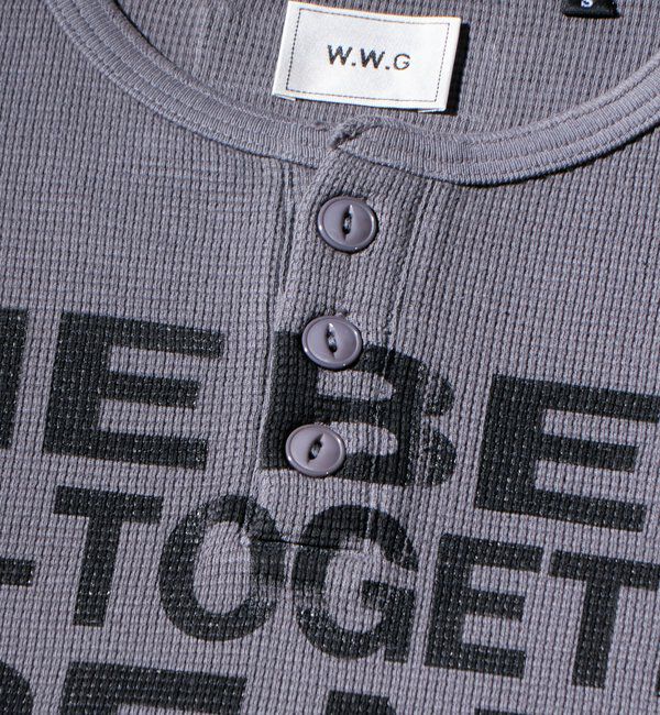  「メッセージワッフルヘンリーS/S TEE」|Tシャツ・カットソー|