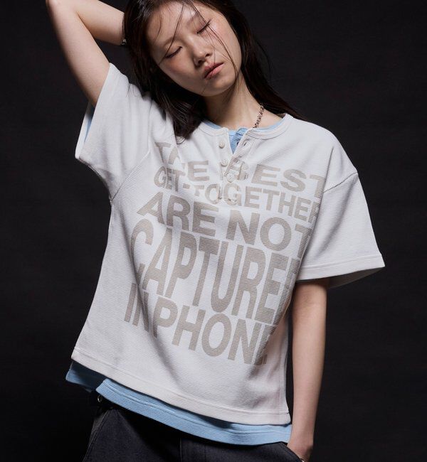  「メッセージワッフルヘンリーS/S TEE」|Tシャツ・カットソー|
