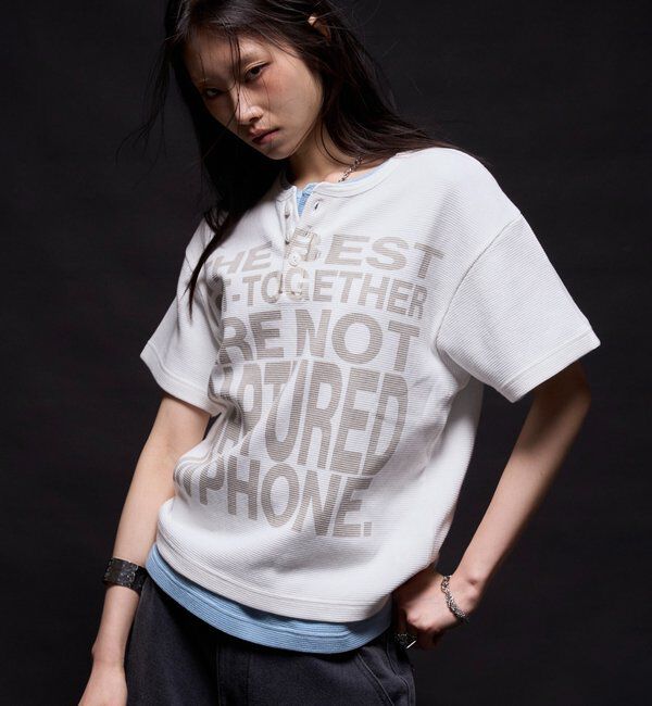  「メッセージワッフルヘンリーS/S TEE」|Tシャツ・カットソー|