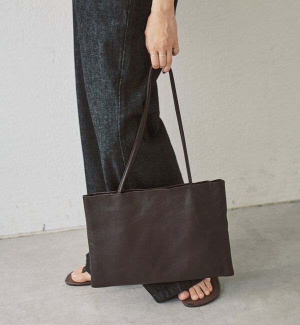  「【ポーチ付き/A4収納可】レザープレーンBAG」|トートバッグ|