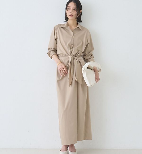 Rouge vif「ドレープウエストリボンワンピース」|ワンピース|ベージュ