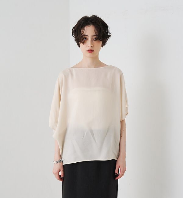 Rouge vif「【セットアップ対応】キュプラフィブリルアシンメトリーブラウス」|シャツ・ブラウス|