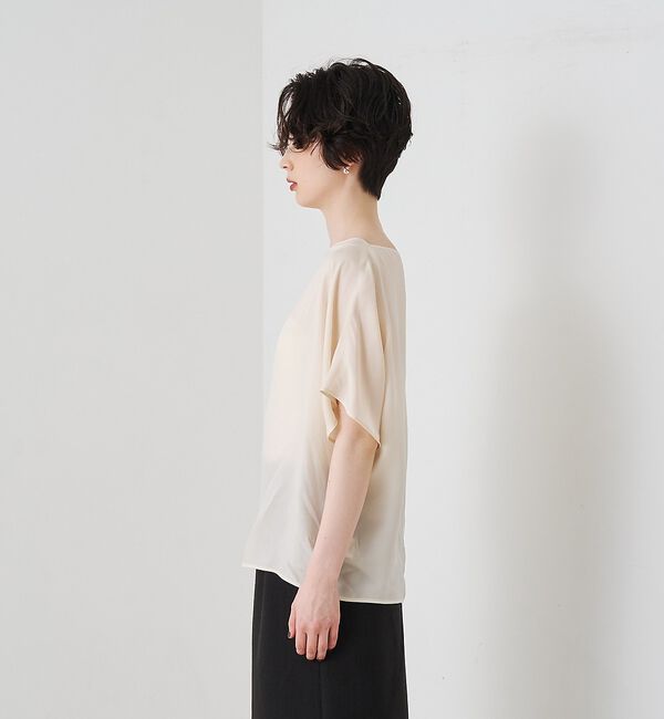 Rouge vif「【セットアップ対応】キュプラフィブリルアシンメトリーブラウス」|シャツ・ブラウス|