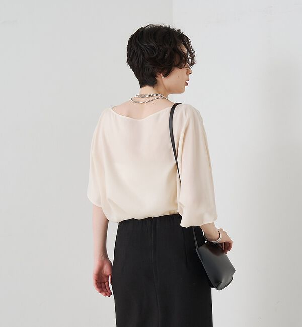 Rouge vif「【セットアップ対応】キュプラフィブリルアシンメトリーブラウス」|シャツ・ブラウス|