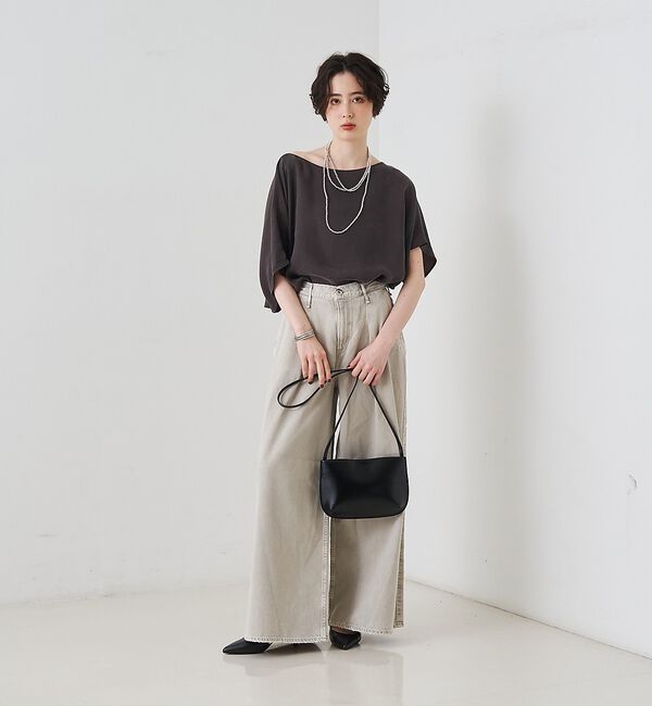 Rouge vif「【セットアップ対応】キュプラフィブリルアシンメトリーブラウス」|シャツ・ブラウス|