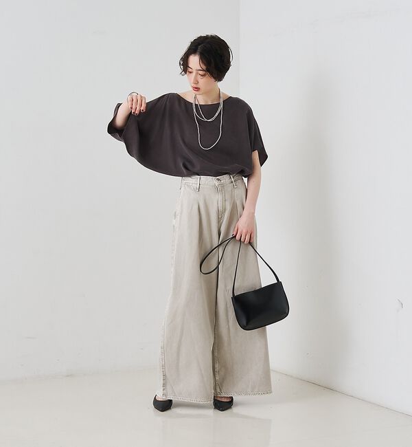 Rouge vif「【セットアップ対応】キュプラフィブリルアシンメトリーブラウス」|シャツ・ブラウス|