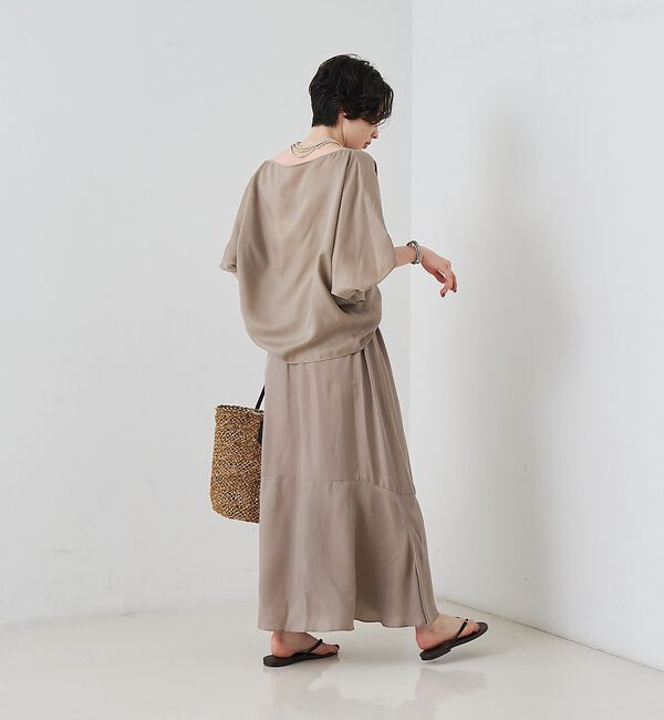 Rouge vif「【セットアップ対応】キュプラフィブリルアシンメトリーブラウス」|シャツ・ブラウス|