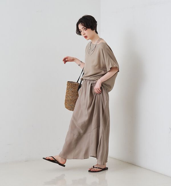 Rouge vif「【セットアップ対応】キュプラフィブリルアシンメトリーブラウス」|シャツ・ブラウス|